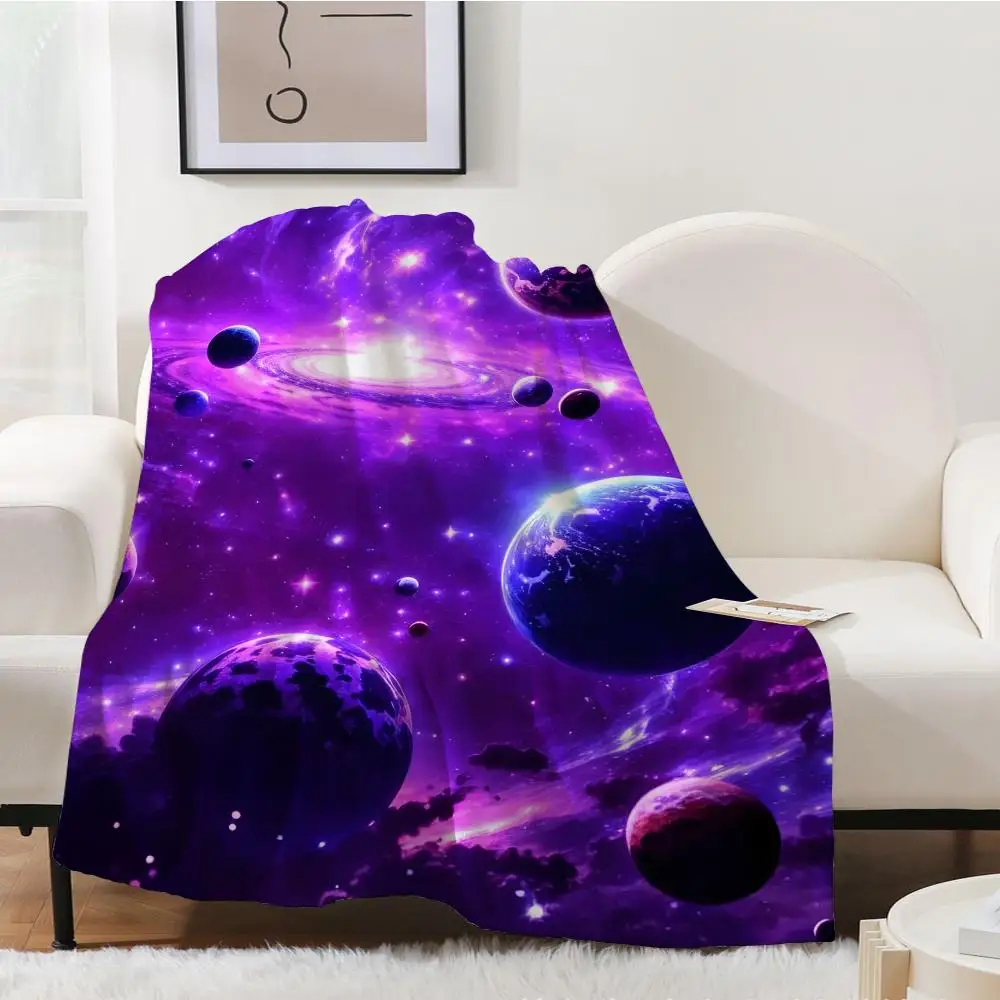 

Interstellar Space Throw Blanket Aesthetic Art Flannel Blanket Portable Home Travel Camping Sofa Picnic Thickening Flannel