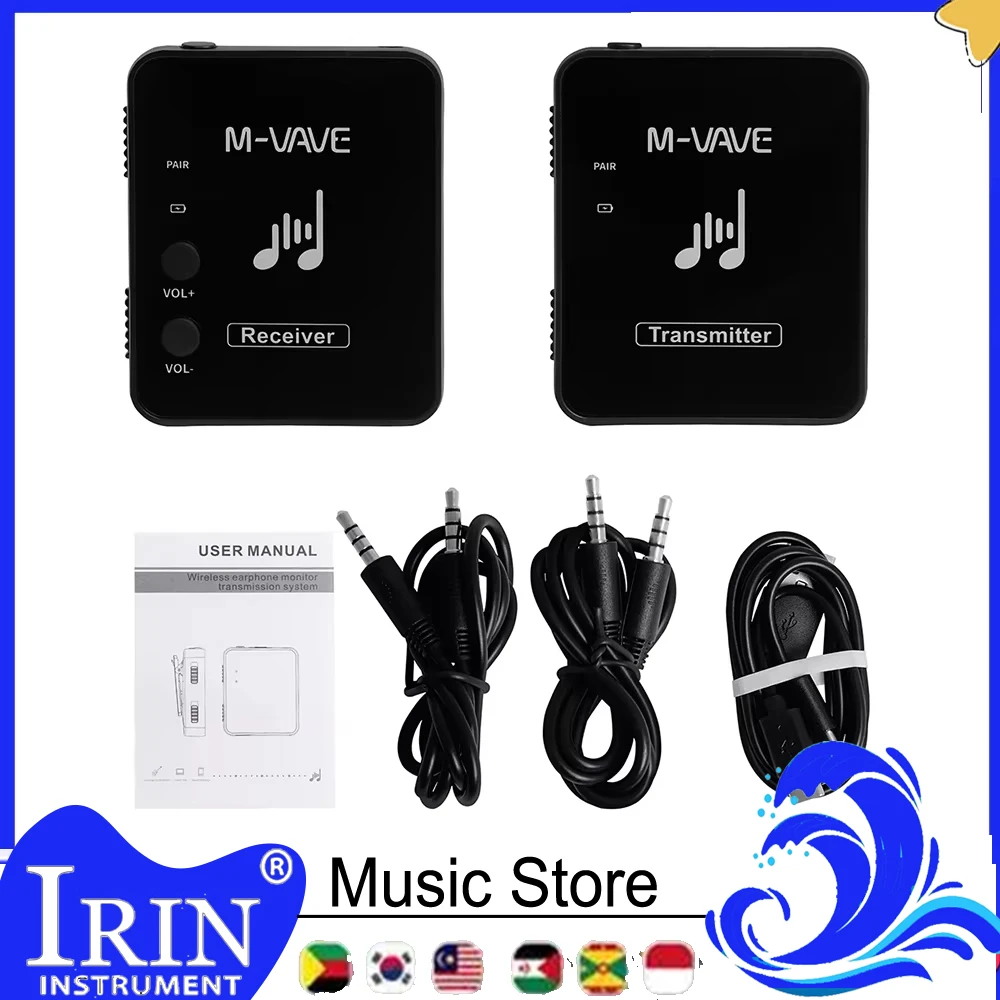 M-VAVE WP-10 2.4GHz Wireless Earphone Monitor Transmission System Rechargeable Receivers of Wireless Earphone Monitor