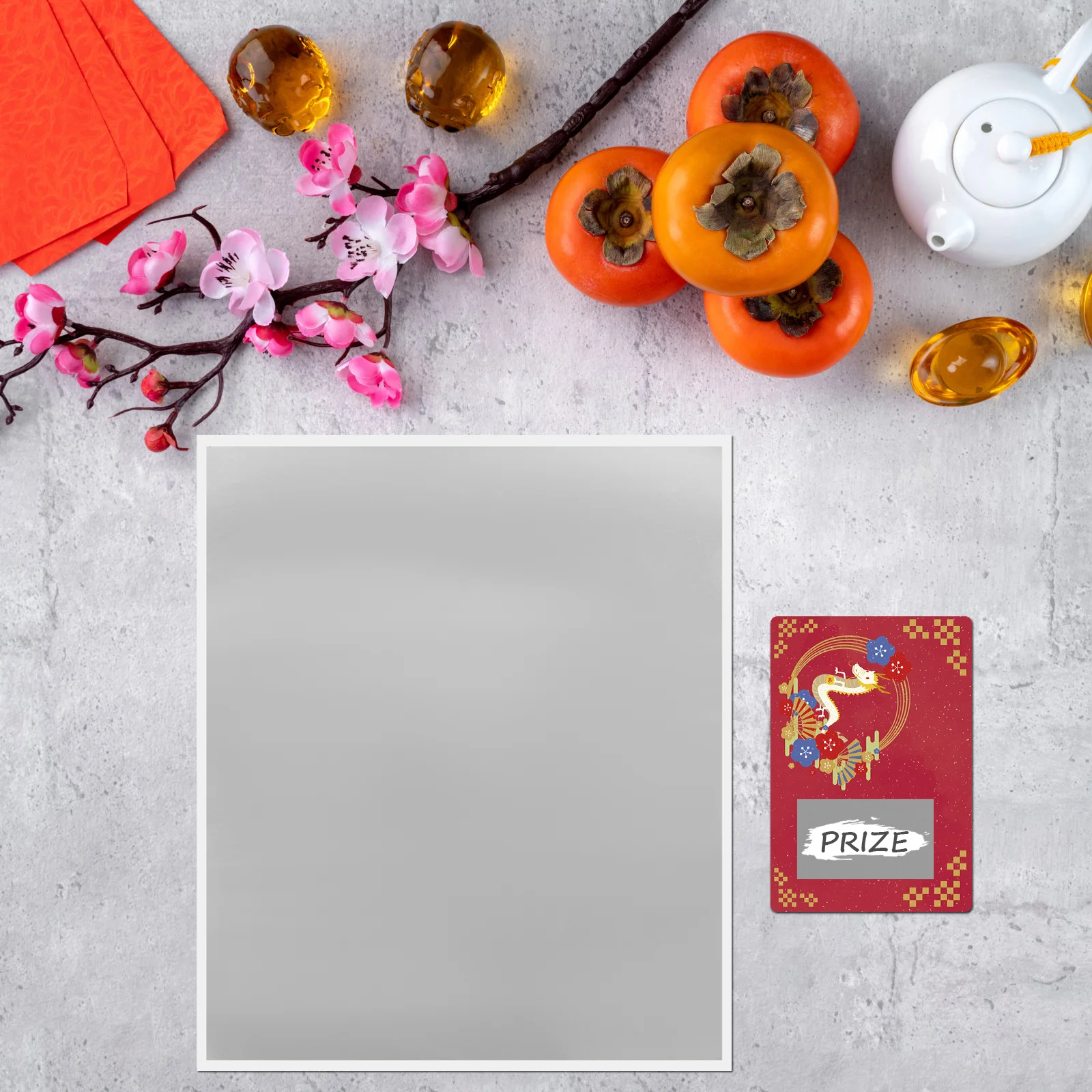 5 Sheets Scratch Card Stickers Peel and DIY Labels off Cards Prizes Flash Paper Game Props