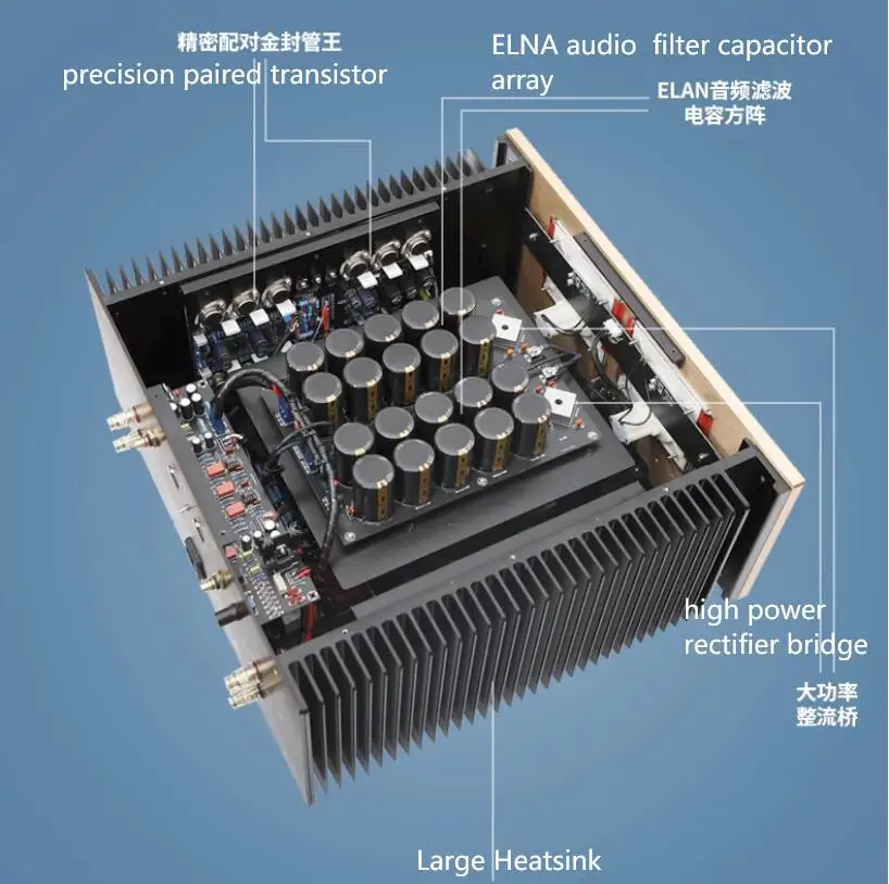A-45 فئة نقية HiFi متوازنة تماما عالية الطاقة 45 واط + 45 واط ستيريو الصوت السلطة مكبر للصوت