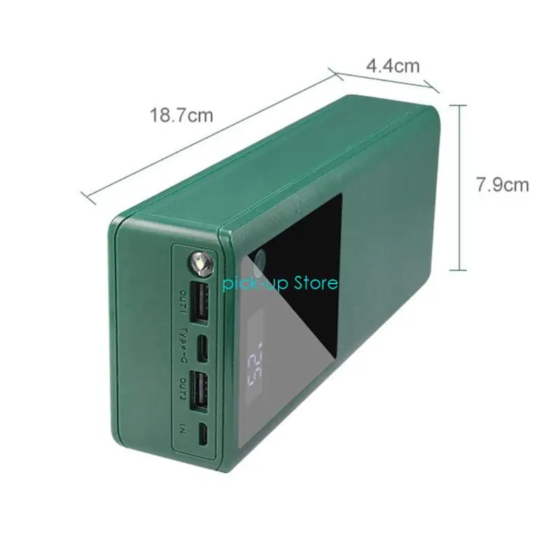 Q5WA شحن البطارية حالة البنوك الإسكان بنوك مع مصباح LED Type-C Outpurging Congging Box 16x18650 حامل البطارية