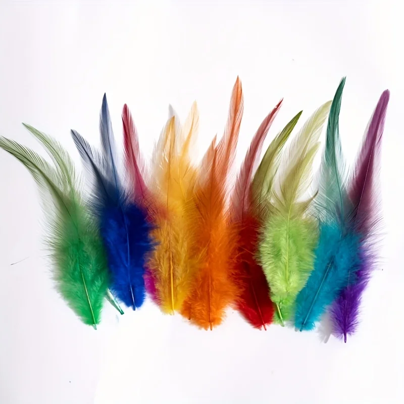 15-18cm Chicken Feather Natural Rooster Feathers Fly-tying Material Cock Plumas for Craft Dream Catcher Jewelry Decor