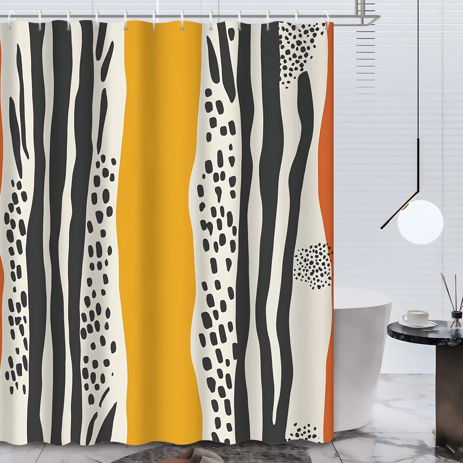 

Креативная художественная занавеска для душа с геометрическими линиями, моющаяся грязеотталкивающая насадка для душа, водонепроницаемая полиэстеровая занавеска для ванны для домашнего декора