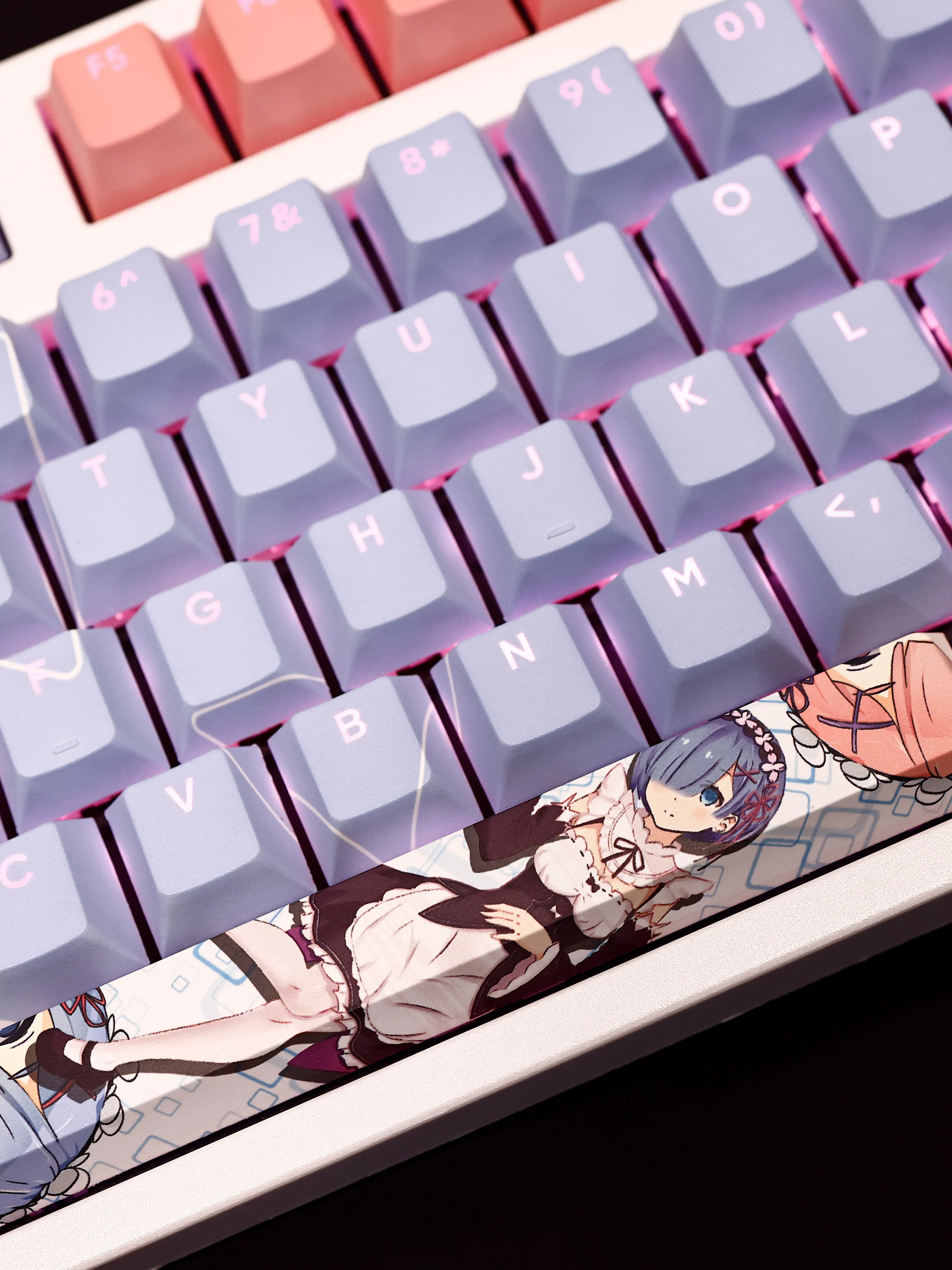 Custom Rem seksi gadis Keycap mekanik keyboard kit Keycap Kawaii transmisi cahaya PBT Keycap Set PC Gamer aksesoris Gits