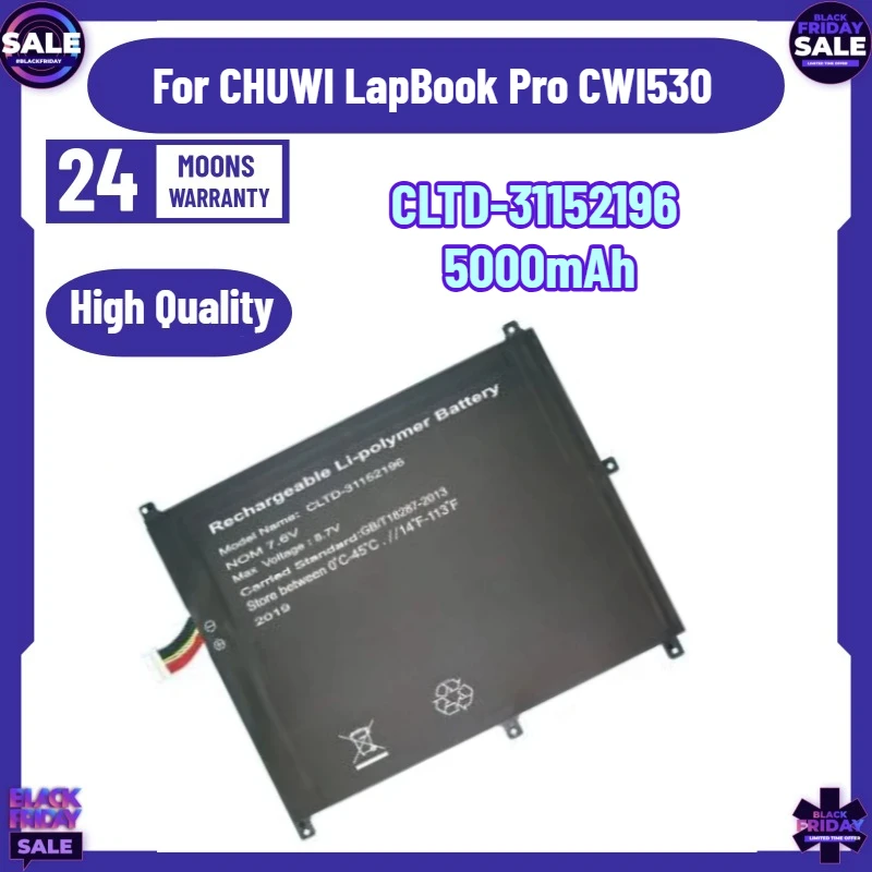 SWZY  High Quality Replaceable Battery CLTD-31152196 Laptop Battery for CHUWI LapBook Pro CWI530 5000mAh