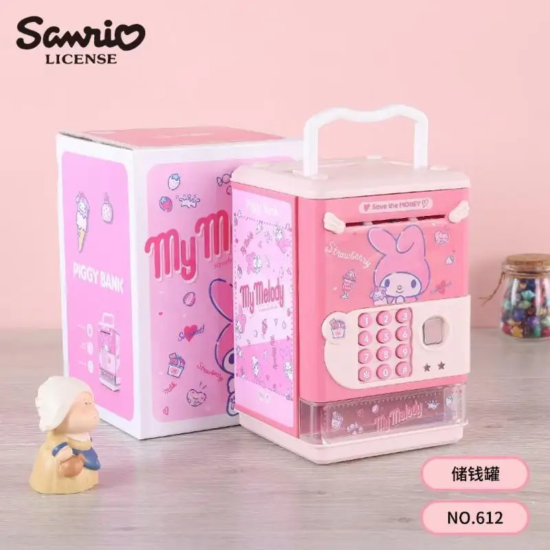 

Kuromi Cartoon Savings Piggy Bank Sanrio Can Be Withdrawn or Saved Children Anime Kawaii Fingerprint Password Box Birthday Gift