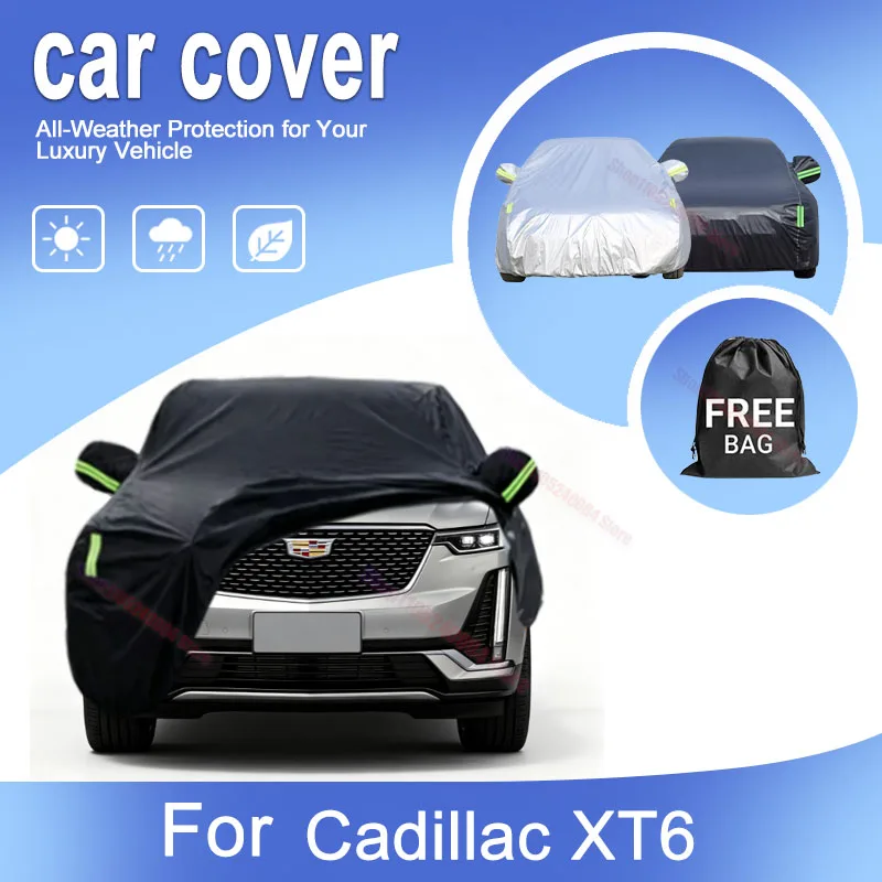 Oxford Cloth Full Car Cover For Cadillac XT6 Outdoor Sun UV Rain Snow Dust Waterproof Vehicle Protection Accessories