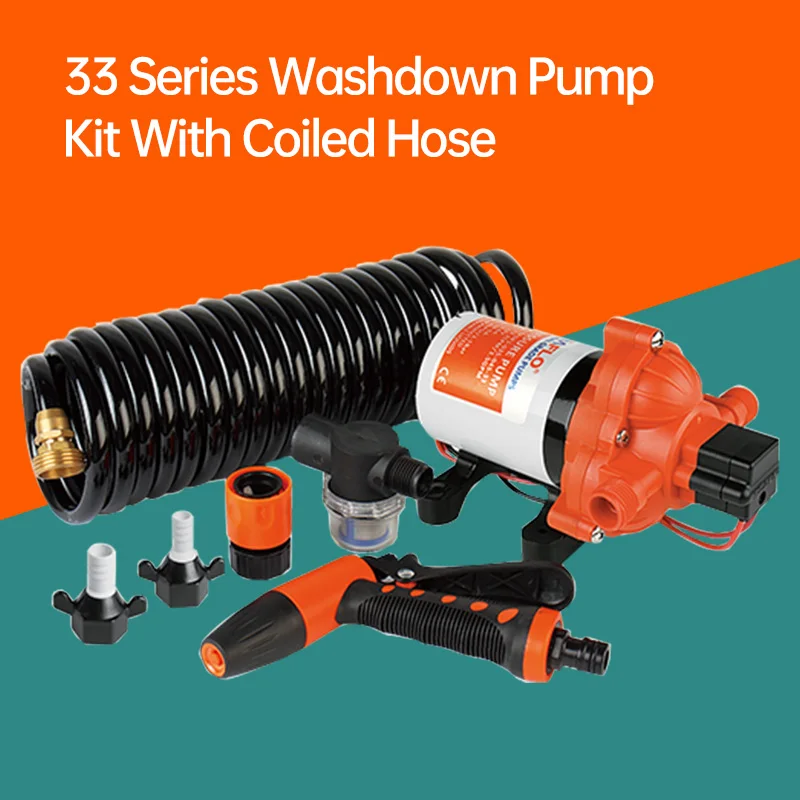 

SEAFLO 33 Series Washdown Pump Kit With Coiled Hose 70PSI 12V/24V Marine Boat Accessories Showers for RV Caravan