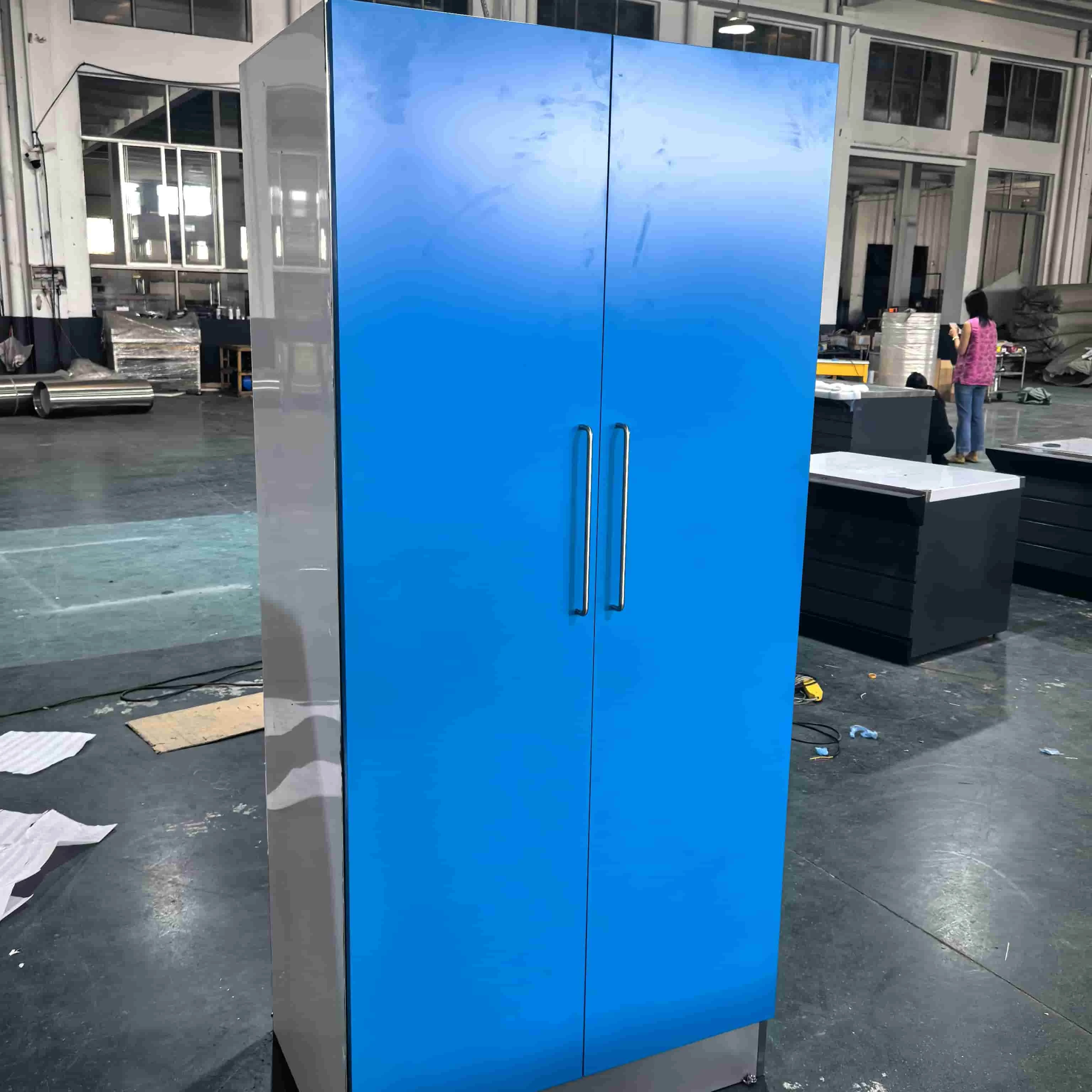 

Modern Design Stainless Steel Laboratory Furniture Cabinet Colored for Clothes Storage Warehouse Hotels Workshops Living Room