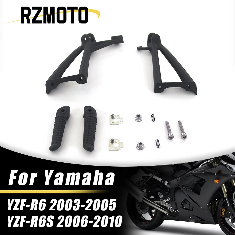 Motorcycle Parts Rear Foot Rests Pedal Bracket Assembly Kit For Yamaha YZF-R6 R6S YZFR6 YZFR6S YZF-R6 YZF-R6S 2003-2010