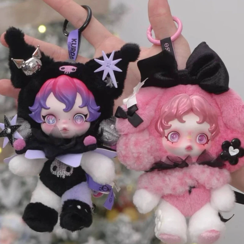 

Оригинальная плюшевая кукла POPMART SKULLPANDA × Melody Cool Lomi с виниловым лицом, кавайная подвеска, коллекционные предметы, детский подарок на весенний фестиваль