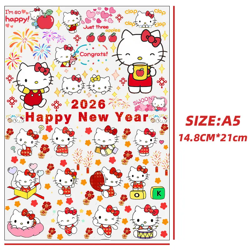 

2026 Весенний фестиваль Hello Kitty DIY наклейка-планировщик книга размера A5 наклейка переводные чашки наклейка kt наклейка Uvdtf бутылка Uv Dtf