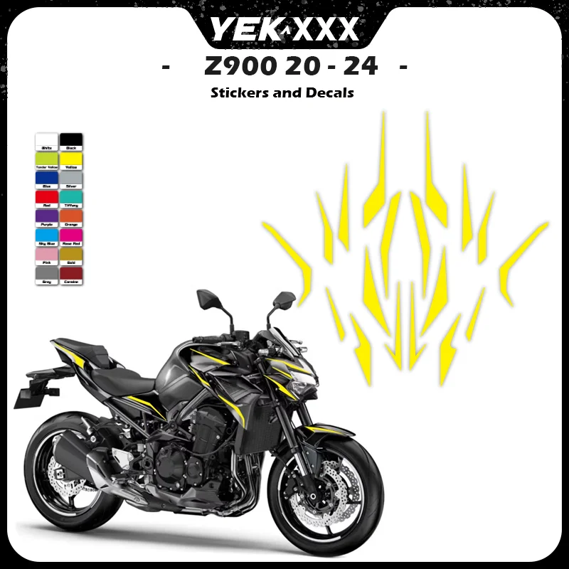 For Kawasaki Z900 Z900SE 2020-2024 - Line Fairing Shell Sticker Decal with Reflective Metal Flash Texture