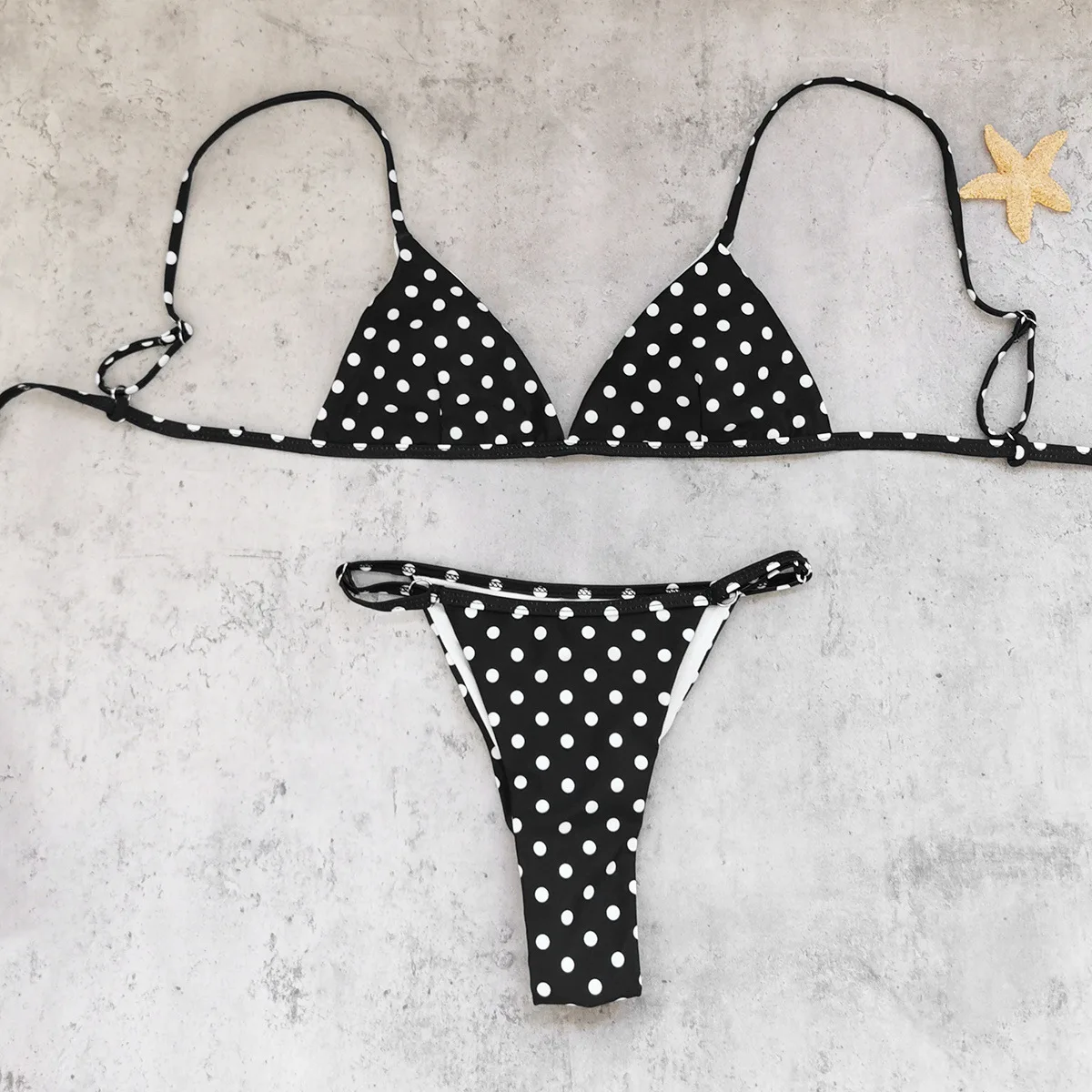 Balsycheng جديد الأوروبية والأمريكية مثير البولكا نقطة مثلث بيكيني انقسام ملابس السباحة الإناث ثلاث نقاط بيكيني