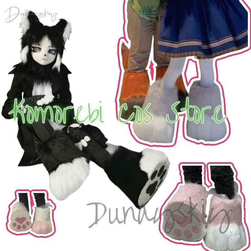 

Меховой костюм, обувь для косплея, ботинки кигуруми, 34–44, аксессуары, пушистый комплект, ботинки для косплея с котом, милые пушистые животные, манга, вечерние носимые