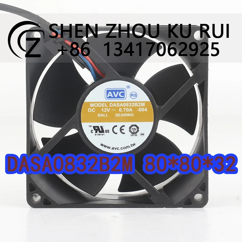 

Вентилятор охлаждения AVC 12V 0.70A 8032 с высоким объемом воздушного потока, двойным шарикоподшипником, измерением скорости, 3-проводной, DASA0832B2M