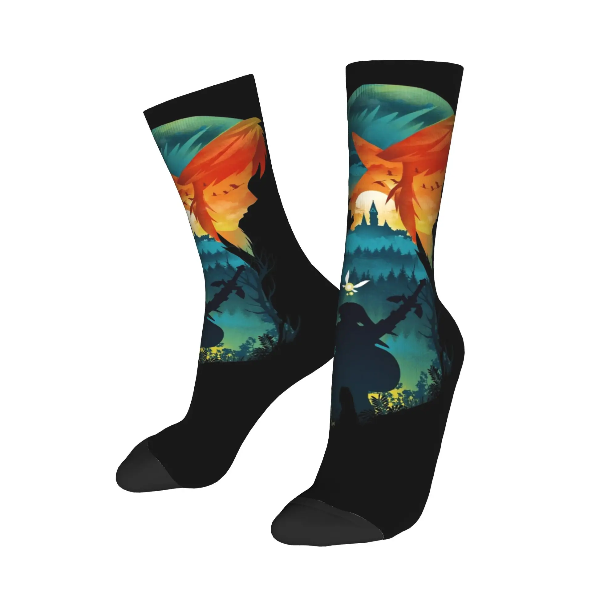 Winter Warm Funny Men's Women's Zeldas Legend Link Socks Sweat Absorbing Basketball Socks