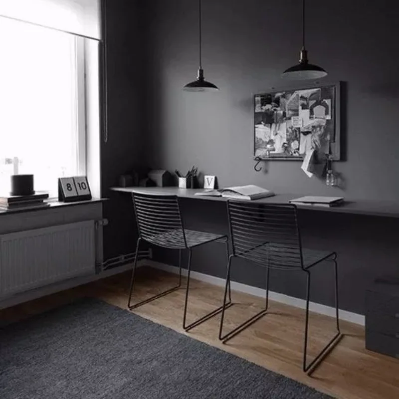 Nordic Stackable Chairs - Simple Outdoor Restaurant and Cafe Chairs, Creative Metal Furniture with Solid Iron Structure