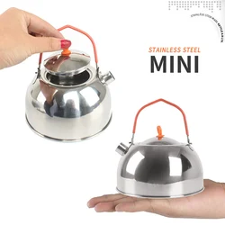 Outdoor Stainless Steel Kettle, Camping Mini Kettle, Picnic Coffee Pot, Portable Teapot 0.6L