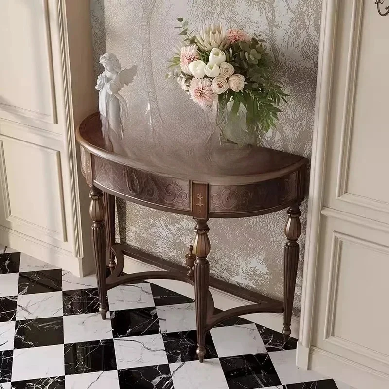 American Retro Semi-Round /Several Cinets Corridor Entrance /Modern Ple Solid Wood Foyer Tle