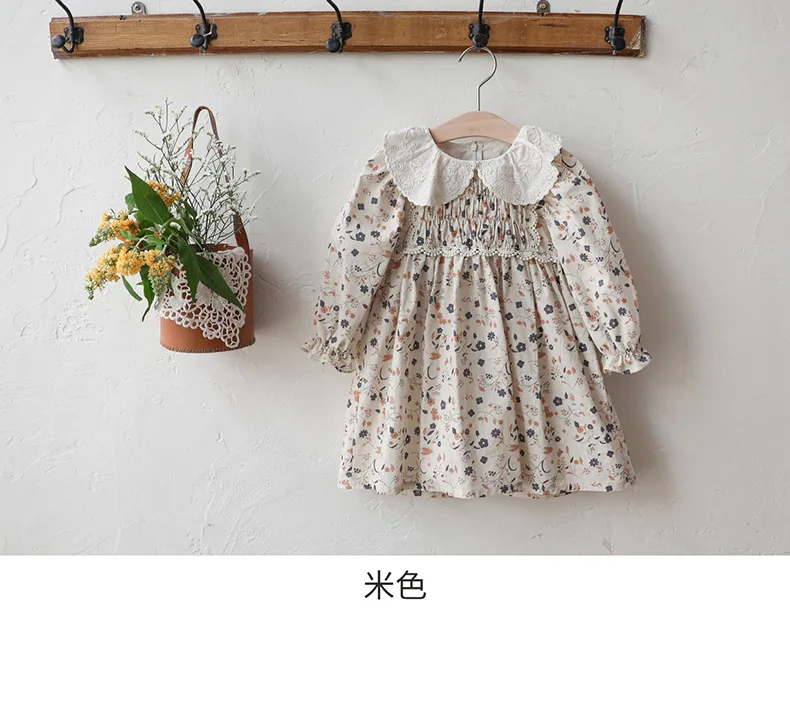 Girls Dress 2024 Autumn Toddler Kids Girl Embroidered Lace Floral Princess Dress for Girls