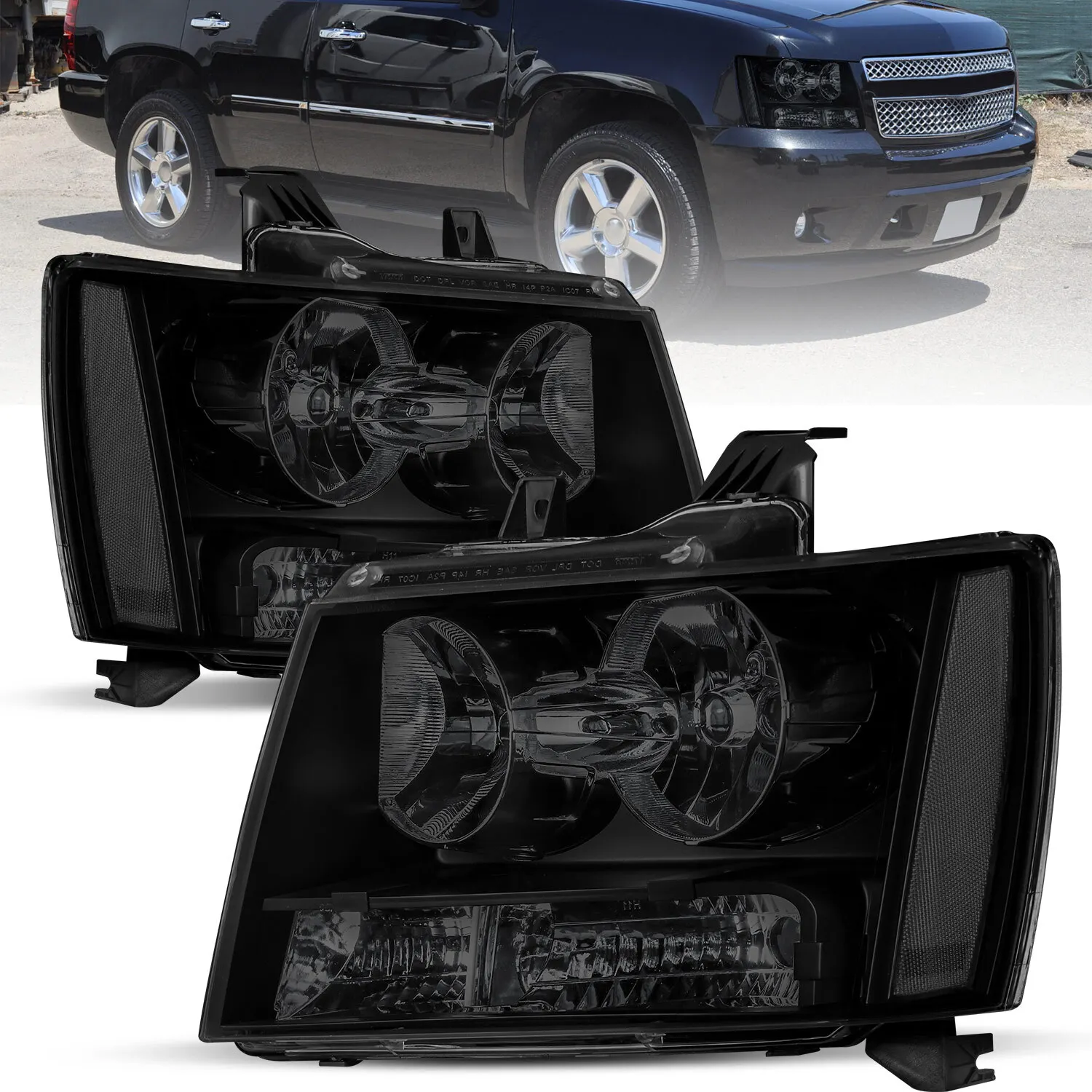

Комплект из 2 тонированных фар для Chevrolet Avalanche Suburban 1500 2500 2007-2013 гг.