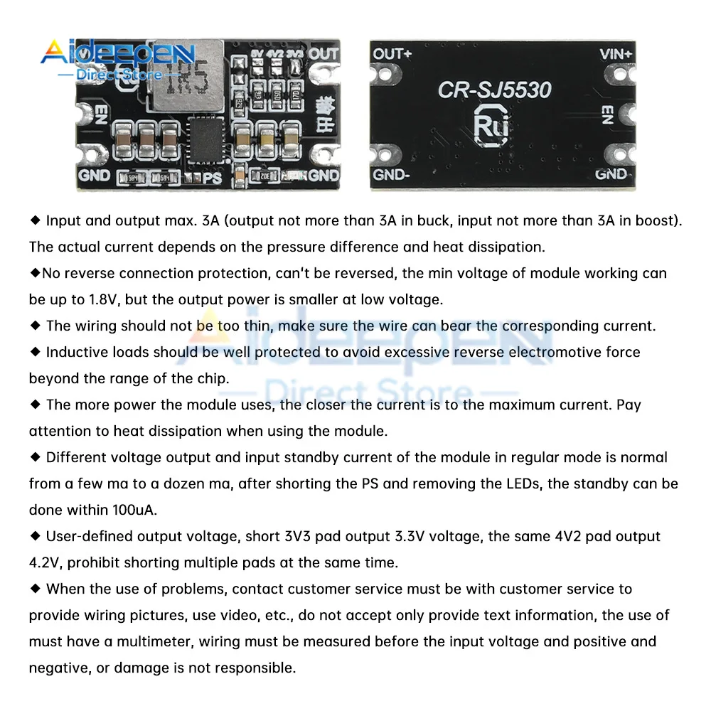 3A Mini DC-DC باك محول خفض الجهد لوحة تركيبية 1.8 فولت-5.5 فولت إلى 3.3 فولت/4 فولت/5 فولت تيار مستمر تيار مستمر الجهد المنظم لوحة دارات مطبوعة وحدة باك الطاقة
