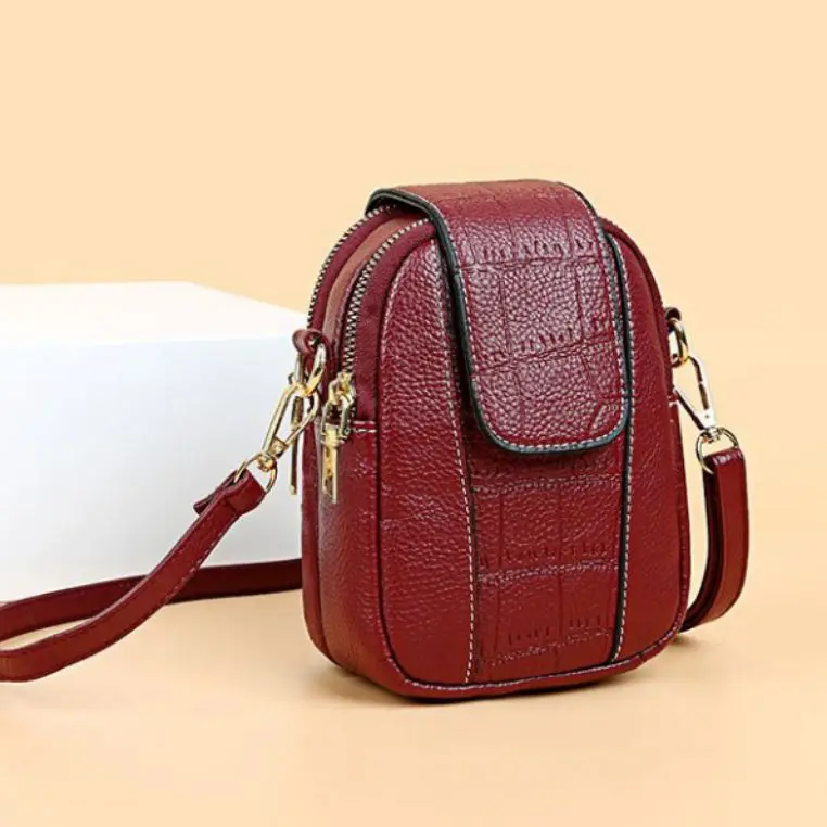 Vintage Small Crossbody Bag Women Alligator PU Messenger Bags Small Double-layer Handbag Shopping Lady Purse Phone bag Bolso sac