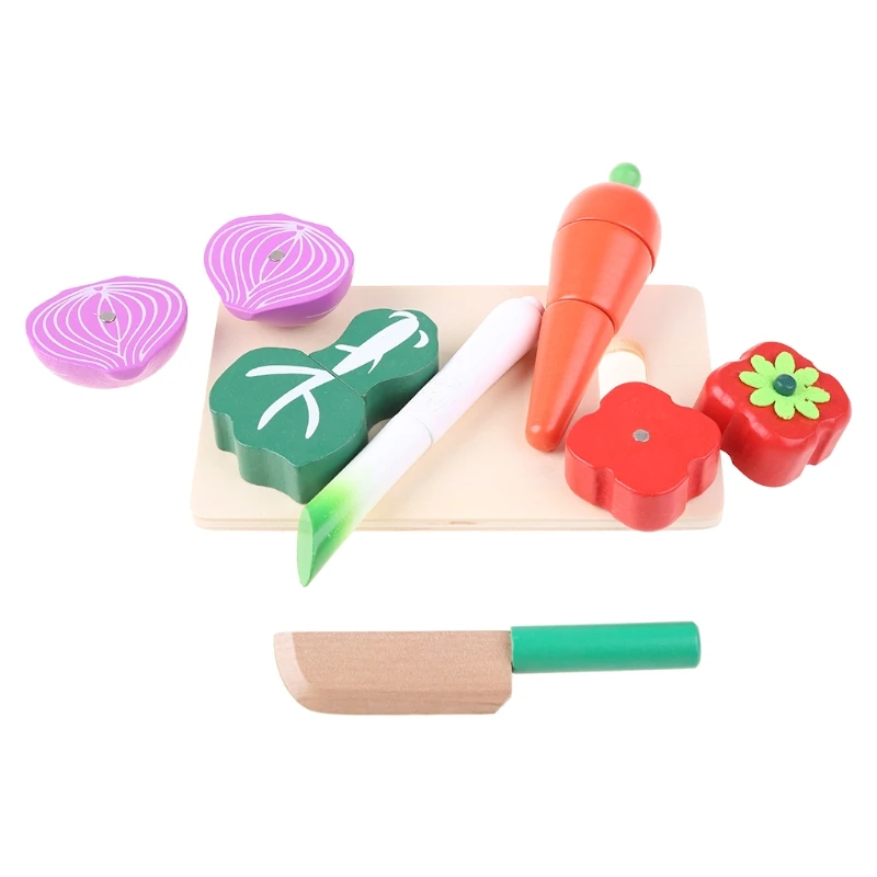 Shape Matching Cooking Toy Play Set Kitchen Cutting Vegetable Fruit Models for Children Role Play Preschool Pretend Gift