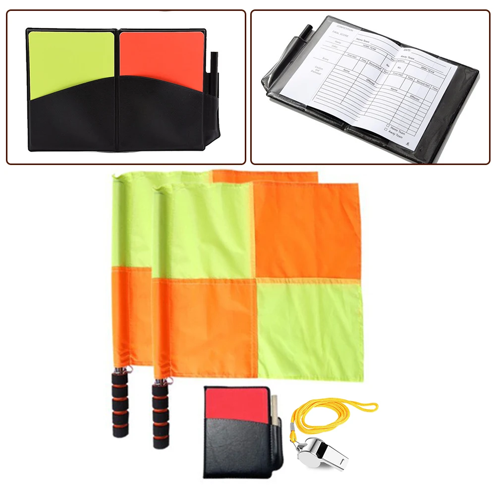 

Soccer Referee Flag Whistle Set Professional Football Red Card Yellow Card Kit Yellow Card Referee Flag Kit Sports Training