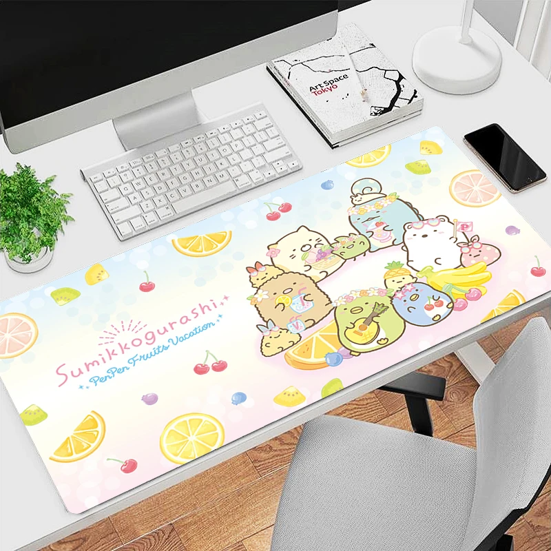 Cute Sumikko Gurashi Mouse Pad Laptop Green Plant Flower Keyboard Rug Office PC Kawaii Anime Mousepad Cartoon Desk Mat For Girl