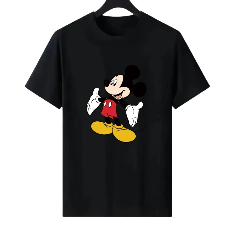 

Disney Mickey Mouse Pattern Woman Sporty Parent-child Clothing Tops Ladies Cheap Fashion Short Sleeves T-Shirt Men Sweatshirts