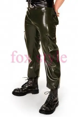 latex jean trousers with pocket