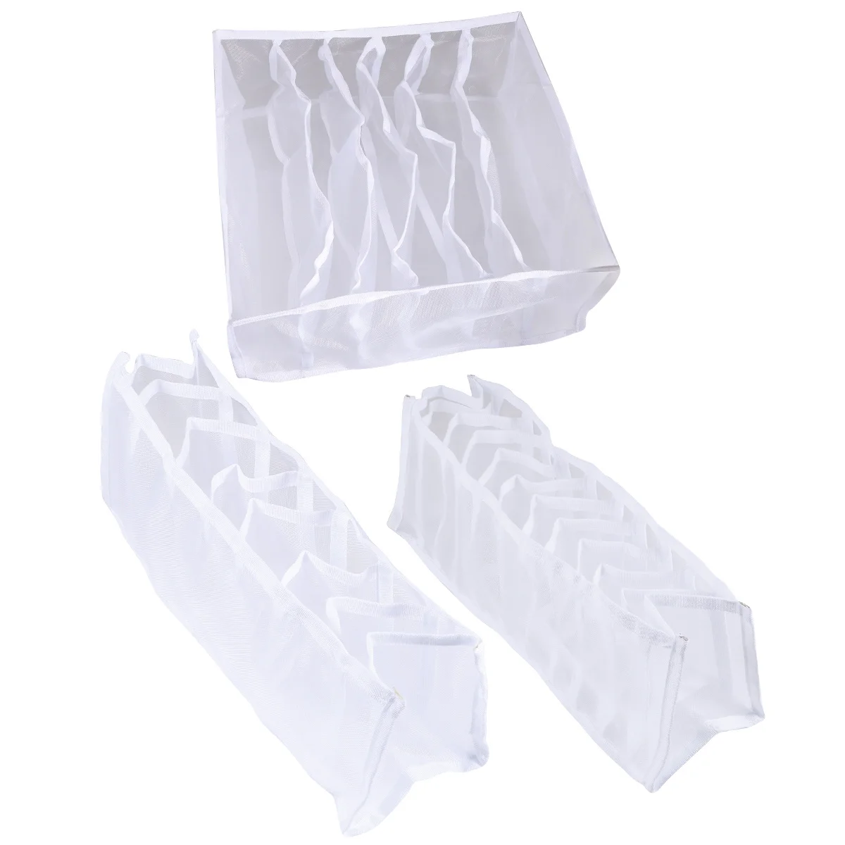 

1Set Underwear Storage Box Nylon Breathable Dampproof Drawer Organizer for Socks Bra White 6 7 11 Grid Storage Case