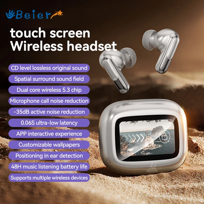 

Beier Bluetooth 5.3 Earphones V20 TWS Wireless Earbuds Noise Cancelling Gaming Headset Waterproof Sports Headphones With Mic