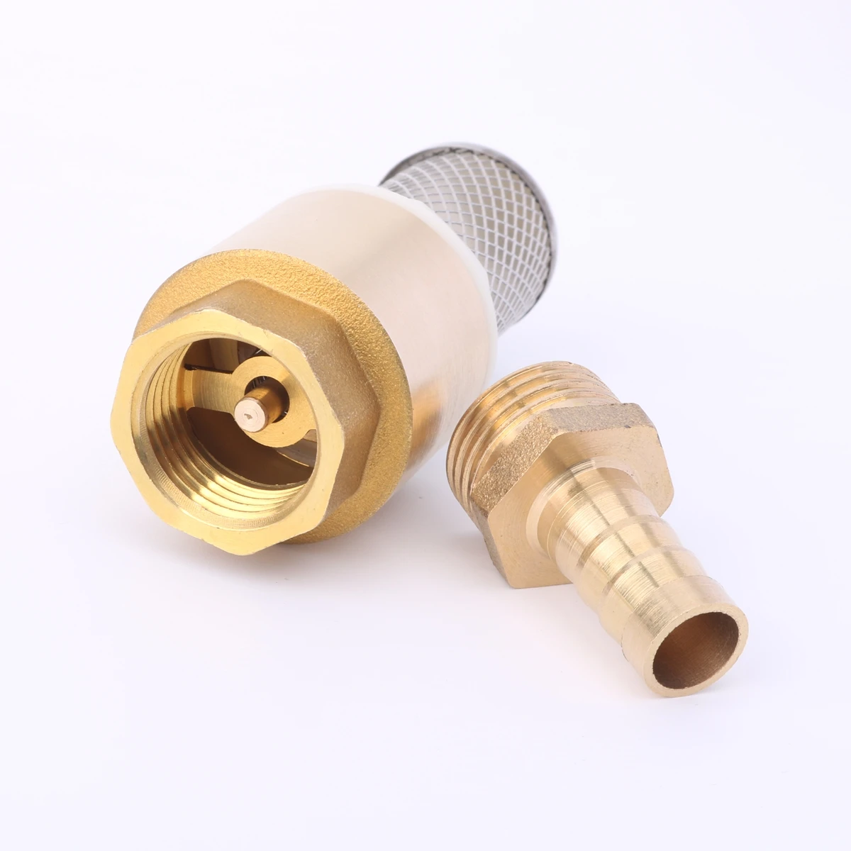 6~19mm Hose Check Valve With Filter Water Pump Foot Valve Garden Irrigation Pipe One-way Valve Aquarium Brass Filter Fittings