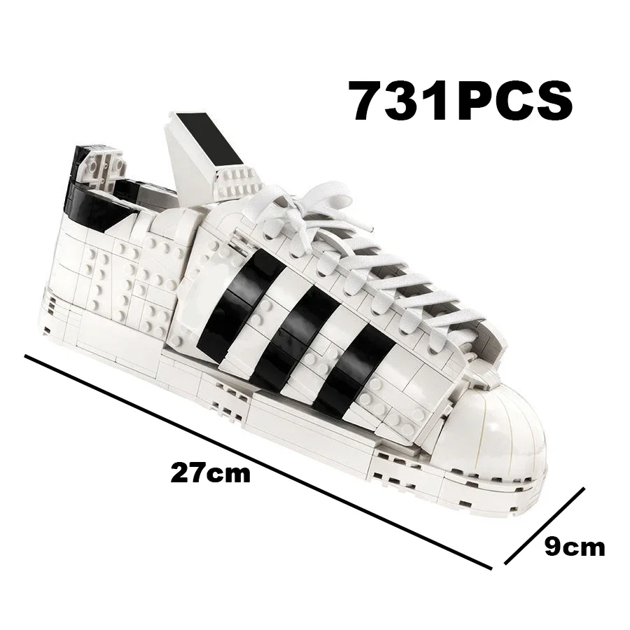 

Creative Fashion Superstar Shoe Building Blocks MOC The Iconic Sneaker Model Home Decoration Assemble Bricks Toys Kid Gift