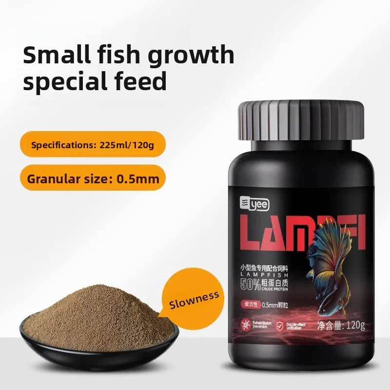 Comida para peixes Yee Betta & Guppy - Micro pelotas para peixes ornamentais tropicais |   Grânulos de 0,5 mm de afundamento lento com Spirulina e Krill