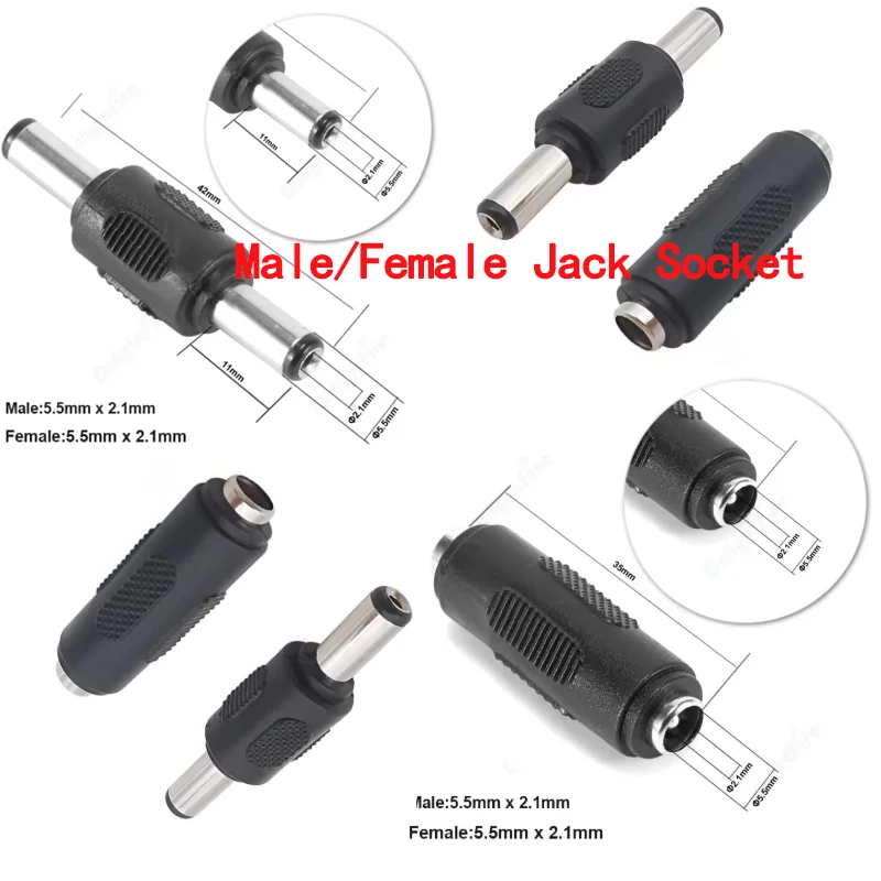 

4/20/40PCS 5.5x2.1mm DC Conversion Head - Male/Female Jack Adapter for CCTV & LED Lighting Systems