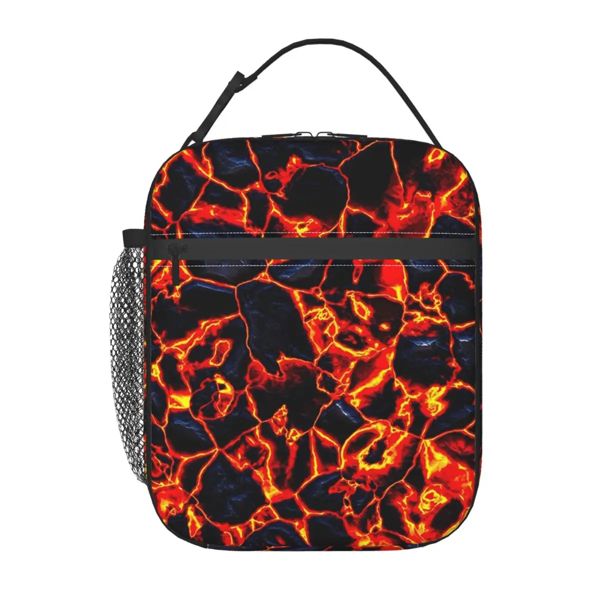 Magma Volcano Lava Fire Insulated Lunch Bag for Women Children Portable Food Boxes Thermal Lunch Box Tote