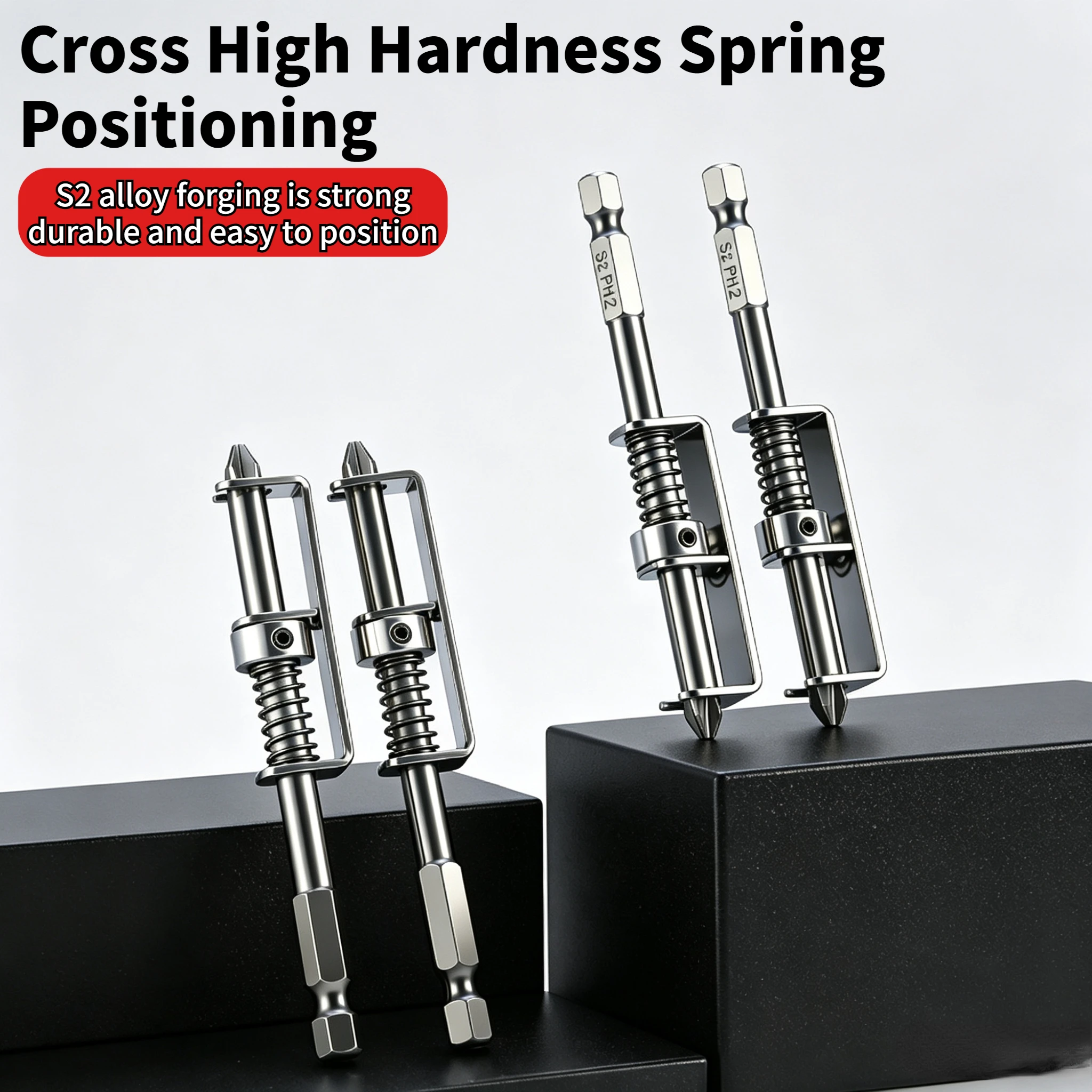PH2 Phillips Spring-Loaded Screw Holder Screwdriver Bit Anti-Drop Fixing Clamp Magnetic Drill Bit For Electric Screwdriver