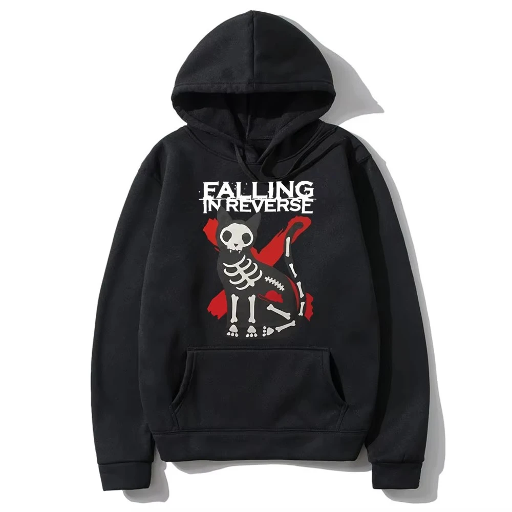 

Men's and women's casual sweatshirts fall on reverse cat graphics hooded retro street wear cotton spring and summer new models