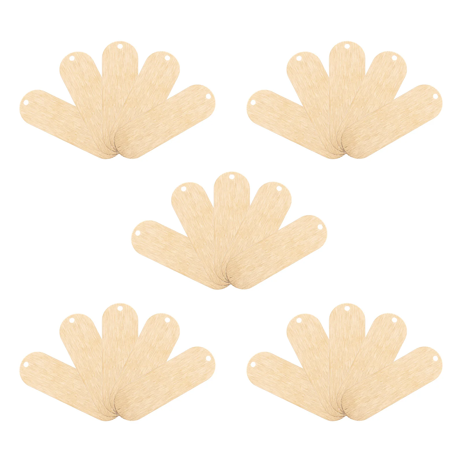 

25pcs Blank Tag Pendant Copper Oval Single Hole Diy Jewelry Making Long Wear-Resistant Brushed Metal Engraving Blanks For Crafts