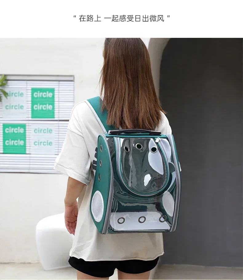 

Box Type Transparent Cat Bag 2024 New Panoramic Cat Backpack Going Out Comfortable and Breathable Puppy Pet Bag