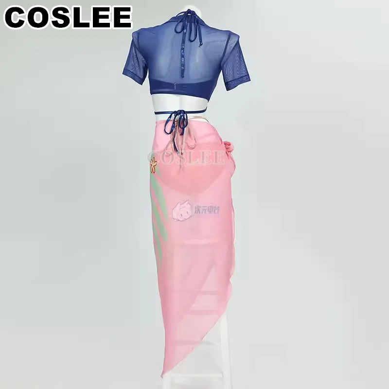 COSLEE 애니메이션 원피스 니코 로빈 코스프레 코스튬, 비키니 수영복, 수영 게임 세트, 여성 파티 원피스 S-XL, 여름 신상