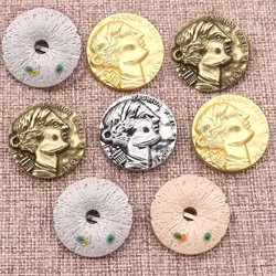 10PCS Vintage Metal Buttons For Men's Women's Coats DIY Woolen Suit Hand Stitched Round Gold Flower Buttons