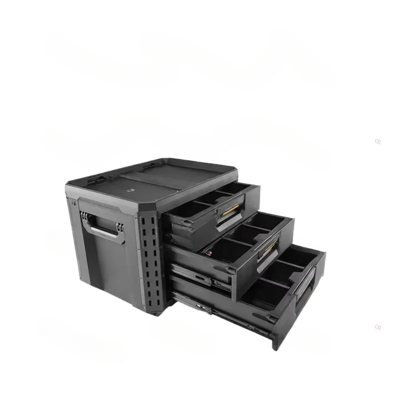 Stacked 3-Layer Pull-Out Toolbox TB-B1-D-70-3 Drawer TOUGHBUILT for Tool Storage Organization