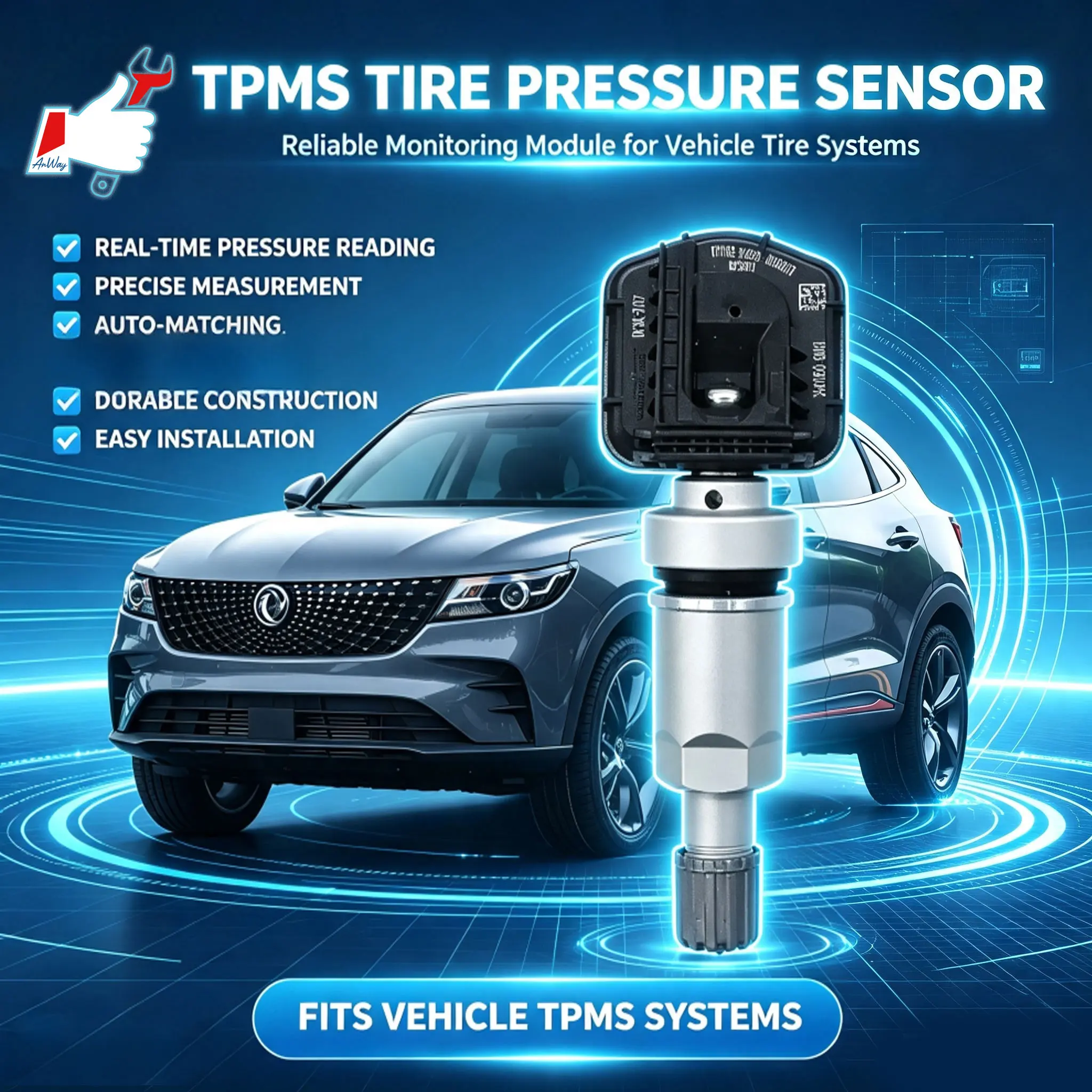 Custom Fit Car Tire Pressure Monitoring Sensor For DFSK Glory Fengon7 iX5 F5 iX7 2018-2023 Stable Signal Tire Pressure Sensor