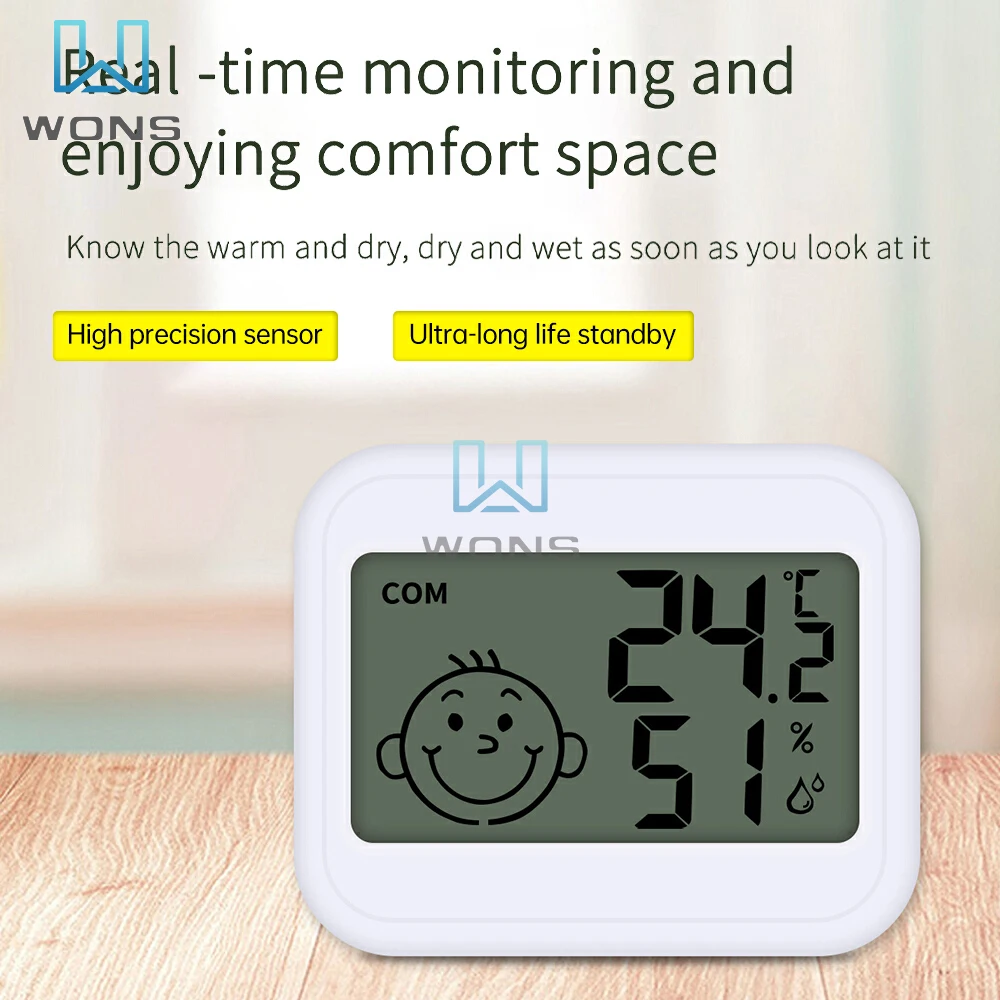Mini LCD Digital Thermometer Hygrometer Electronic Temperature Humidity Meter Sensor Gauge Weather Station for Home -50~+50℃