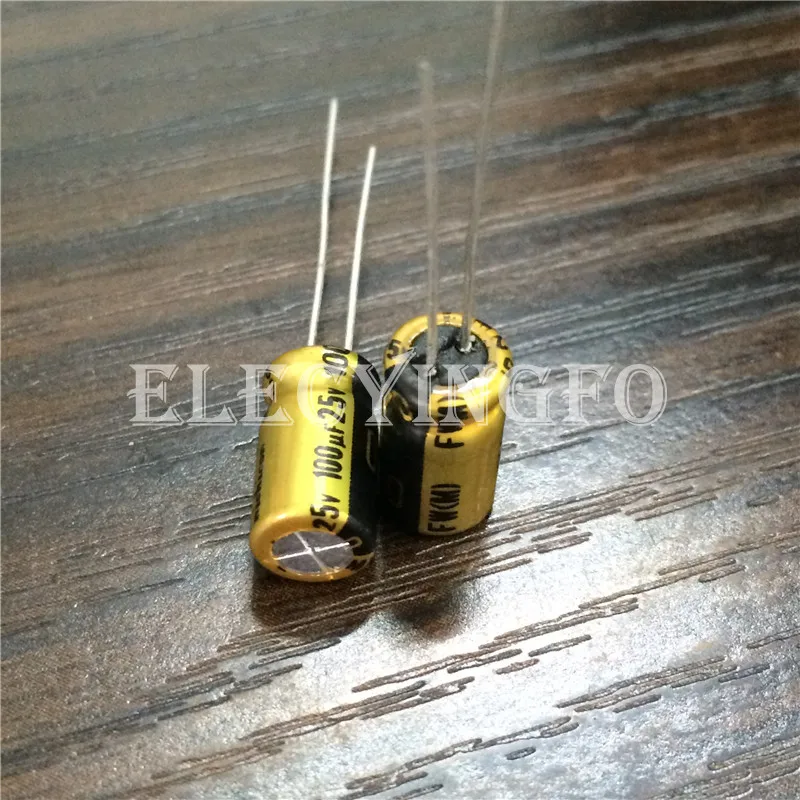 100uF 25V NICHICON FW Series 6.3x11mm 25V100uF Audio Aluminum Electrolytic Capacitor HIFI DIY